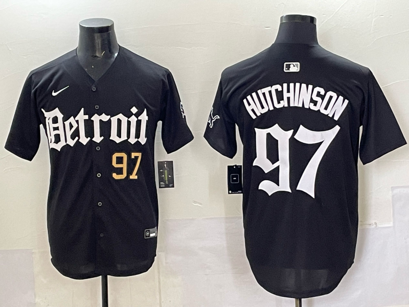 Men 2025 Detroit Lions #97 Hutchinson Black NFL jersey 0011->detroit lions->NFL Jersey